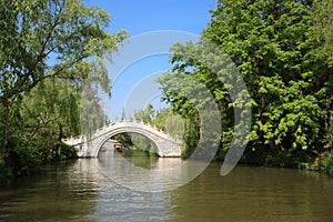 White stone footbridge