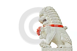 White stone lions features in the sky