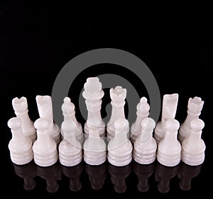 White Stone Made Chess Set III