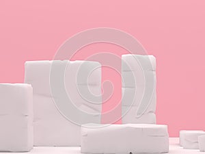 white stone podium products display minimal mockup