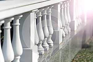 White stone railing