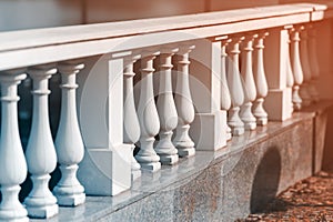 White stone railing