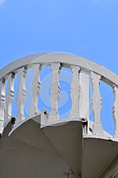 White stone spiral staircase