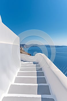 White stone staircases.