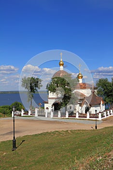 White stone temple. Sviazhsk Island, Tatarstan, Russia