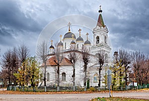 The white-stone Trinity Church in Tver