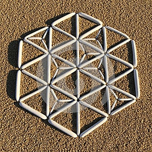 White stones arranged in a geometric