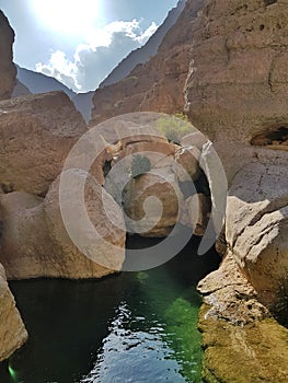 White stones canyon with fresh water