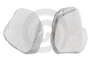 White stones isolated on white background