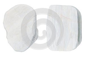 White stones isolated on white background.