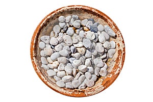White stones in tray photo