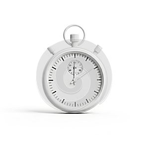 White Stopwatch on White Background with Subtle Shadow timer time