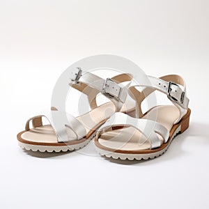 White Strapped Sandals In Aluminum Style - Onii Kei Fashion