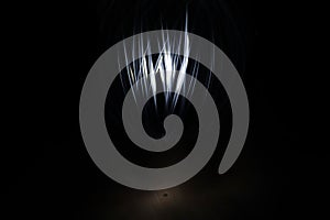 White streaks orb, light painting photo