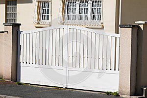 White street home steel door residential aluminum gate slats portal house