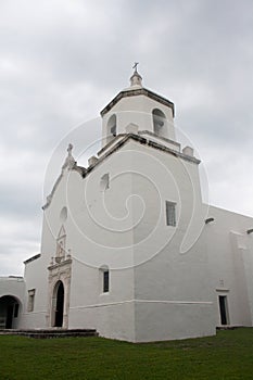 White Stucco Spanish Mission in Goliad Texas photo