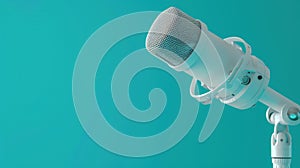 The white studio microphone.AI generated image