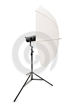 White studio umbrella isolated on the white