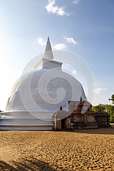 White stupa Kiri Vihara in Polonnaruwa, Sri Lanka