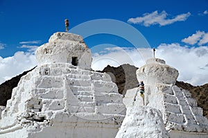 White stupas