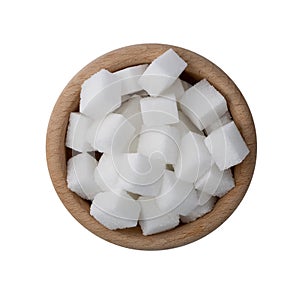 White Sugar Cubes Isolated on White Background