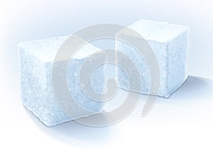 White sugar cubes vector illustration.