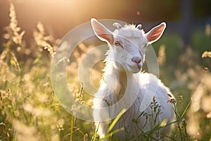 Goat rural landscape farming grass cute animals