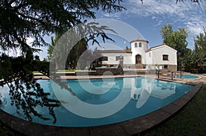 White sunny spanish villa