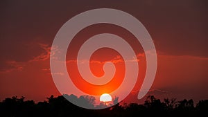 White Sunset at The Countryside