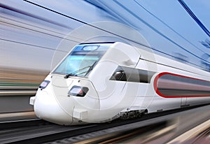 White super streamlined train