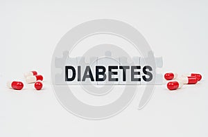 On a white surface are tablets and puzzles with the inscription - DIABETES