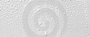 White surface with water drops as background, banner design