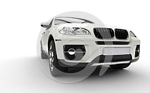 White SUV Undershoot