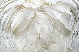 White Swan Feathers Background, Goose Plume Pattern, White Wings Feather Texture