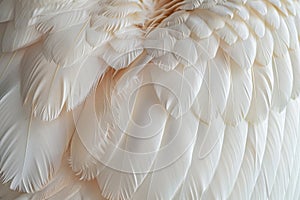 White Swan Feathers Background, Goose Plume Pattern, White Wings Feather Texture