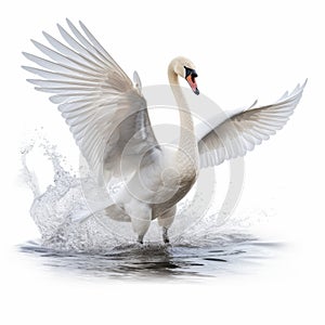 White Swan Leaping: Curves, Textured Splashes, Symmetry, And Balance