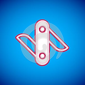 White Swiss army knife icon isolated on blue background. Multi-tool, multipurpose penknife. Multifunctional tool. Vector