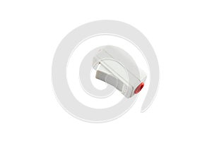 White switch On Off button isolated on white background