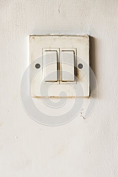White switch on wall