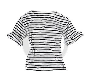 White t-shirt with black horizontal stripes