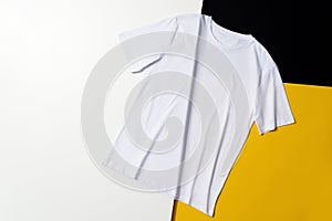 White t-shirt on colored background