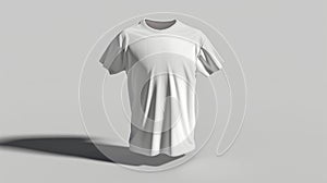 White T-Shirt on Gray Background