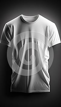 White t-shirt mockup on studio dark background. Generative Ai