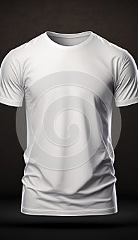 White t-shirt mockup on studio dark background. Generative Ai