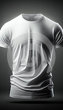 White t-shirt mockup on studio dark background. Generative Ai