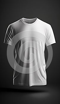 White t-shirt mockup on studio dark background. Generative Ai