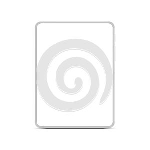 White tablet with white screen new version in trendy thin frame - vector