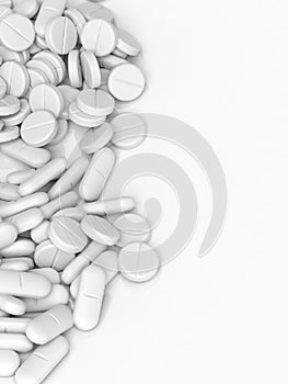 White tablets and caplets