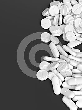 White tablets and caplets