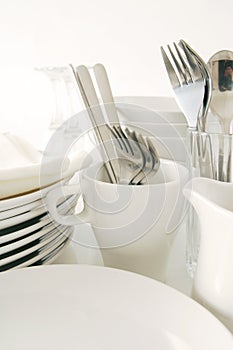 White tableware